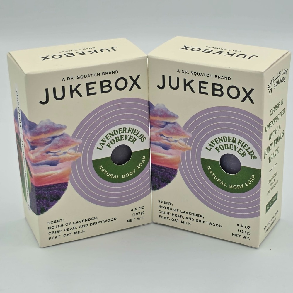 Dr. Squatch Jukebox Natural Body Soap "Lavender Fields" Scrub 4.5oz (Pack of 2)